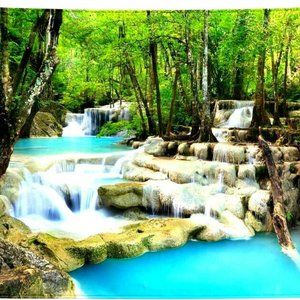 Nature Rainforest Waterfalls Tapestry Bohemian Boho Home Decor Wall Decor Gift